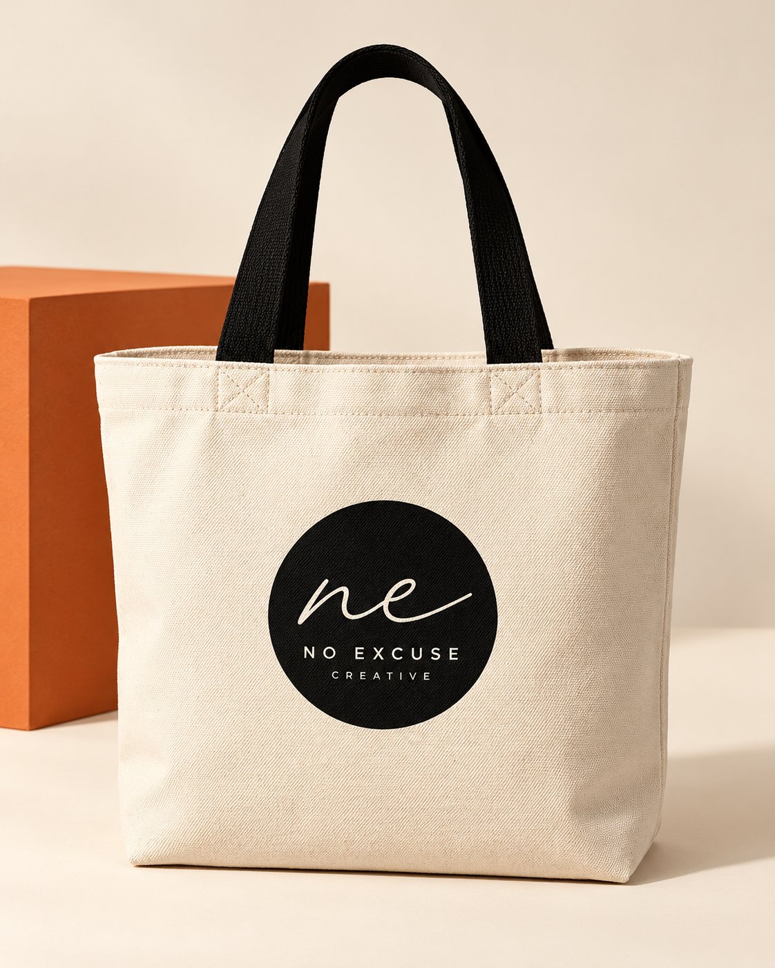 Natural canvas No Excuse Creative tote bag